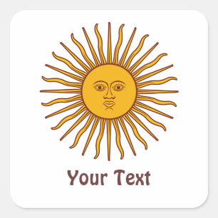 Sticker en or soleil de mai Argentine Drapeau Drap