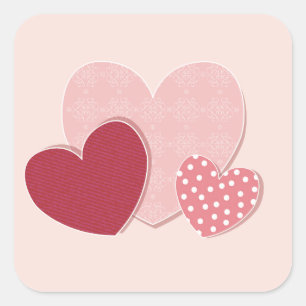 Sticker en papier Coeurs roses