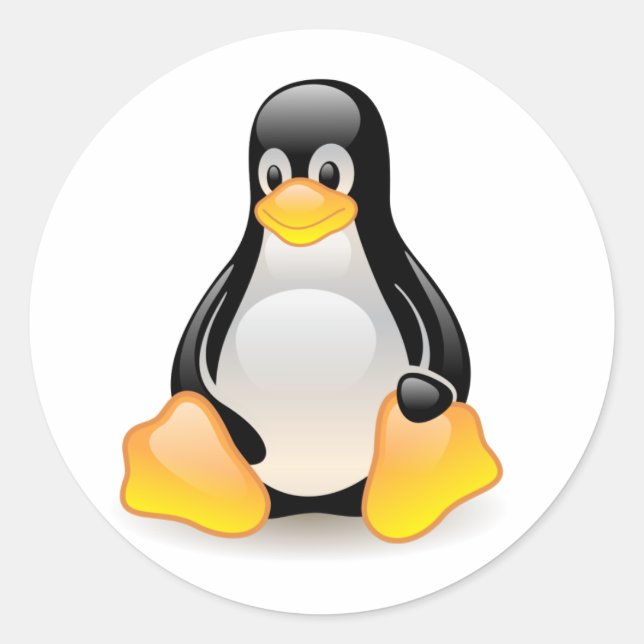 Sticker en pingouin Tux Linux brillant (Devant)