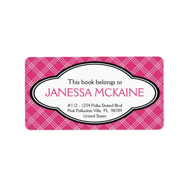 Sticker en plaque pour dames personnalisée rose bl (Devant)