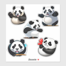 Sticker en Poses Panda Cute