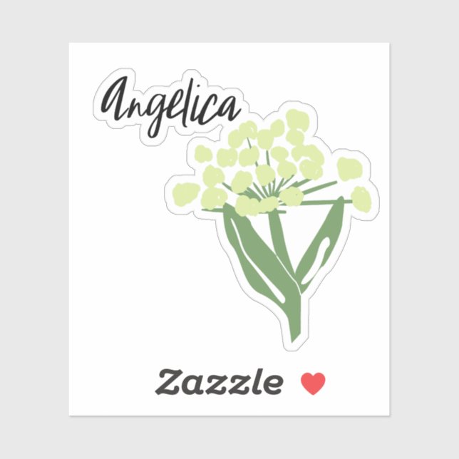 Sticker en pot d'herbe Angelica (Feuille)