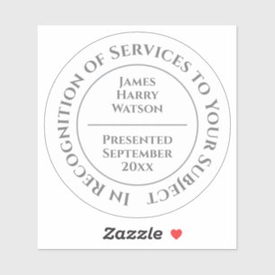 Sticker En reconnaissance des services rendus à quelque ch