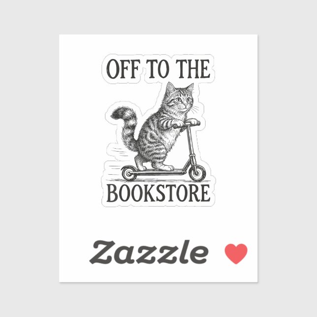 Sticker En route pour la librairie lecteur compulsif (Feuille)
