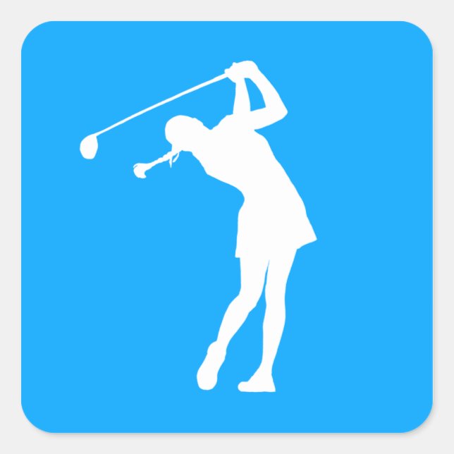 Sticker en silhouette Lady Golfer Bleu (Devant)