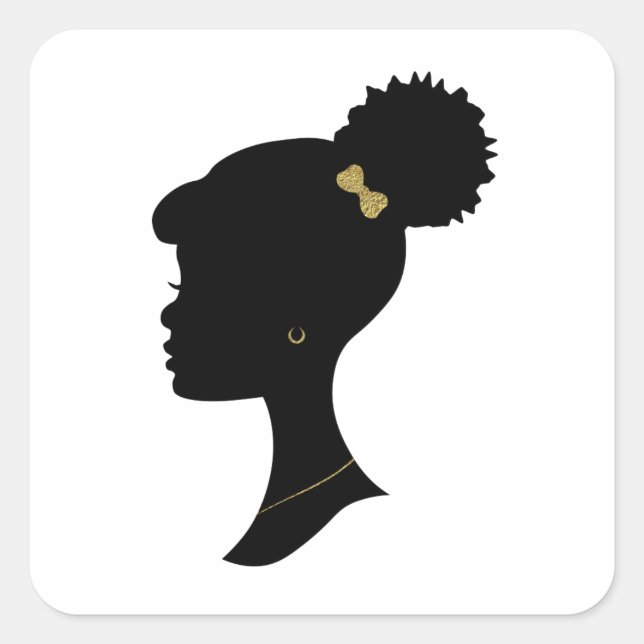 Sticker en silhouette pour fille noire (Devant)