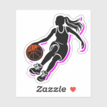 Sticker en silhouette pour filles de basket-ball