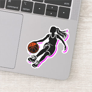 Sticker en silhouette pour filles de basket-ball