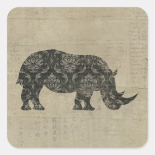 Sticker en silhouette Rhinoceroses