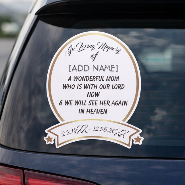 Sticker En souvenir affectueux de Maman [AJOUTER NOM] Auto (Créateur téléchargé)