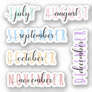 Sticker En-têtes de nom de mois superposés 2e semestre (ju
