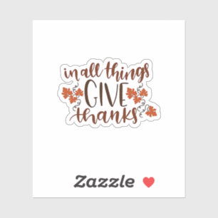 Sticker En Tout, Remerciez le Citrouille de Thanksgiving