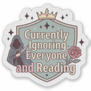 Sticker En train d'ignorer tout le monde et de lire