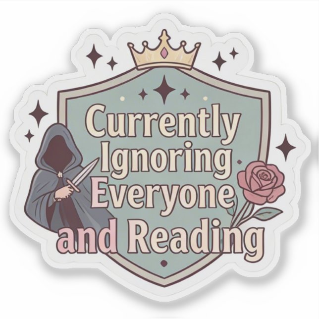 Sticker En train d'ignorer tout le monde et de lire (Devant)