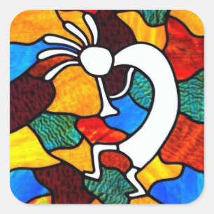 Sticker en verre à ruban Kokopelli