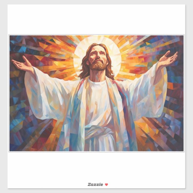 Sticker en verre de Jésus Christ (Feuille)