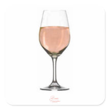 sticker en verre de vin rosé