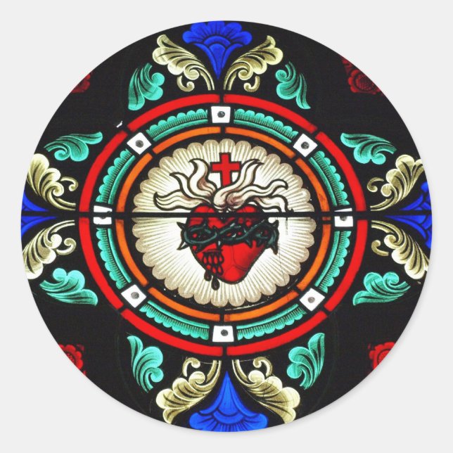 Sticker en verre du coeur sacré (Devant)