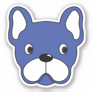 Sticker en vinyle 3"x3" pour Bulldog bleu joueur