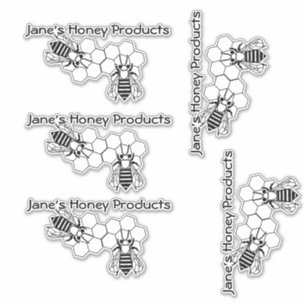 Sticker en vinyle - Abeilles sur nid d'abeille