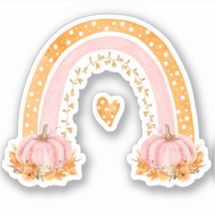 Sticker en vinyle arc-en-ciel et Citrouille