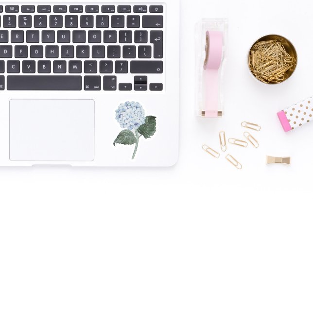 Sticker en vinyle bleu Hydrangea Bloom (blue hydrangea sticker for laptop)