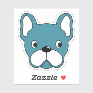 Sticker en vinyle Bulldog Turquoise 3"x3"