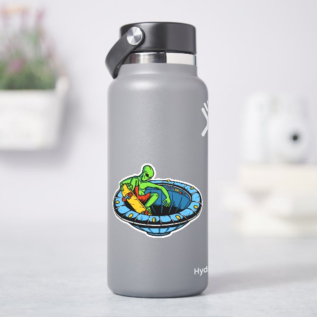 Sticker en vinyle coupé baissier Alien (HydroFlask)