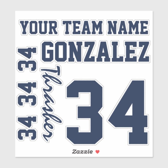 Sticker en vinyle coupé couleur de votre équipe pe (Feuille)