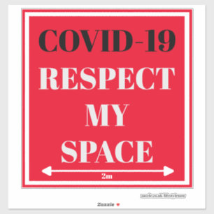 Sticker en vinyle coupé - COVID-19 Respectez Mon E