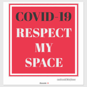 Sticker en vinyle coupé - COVID-19 Respectez Mon E