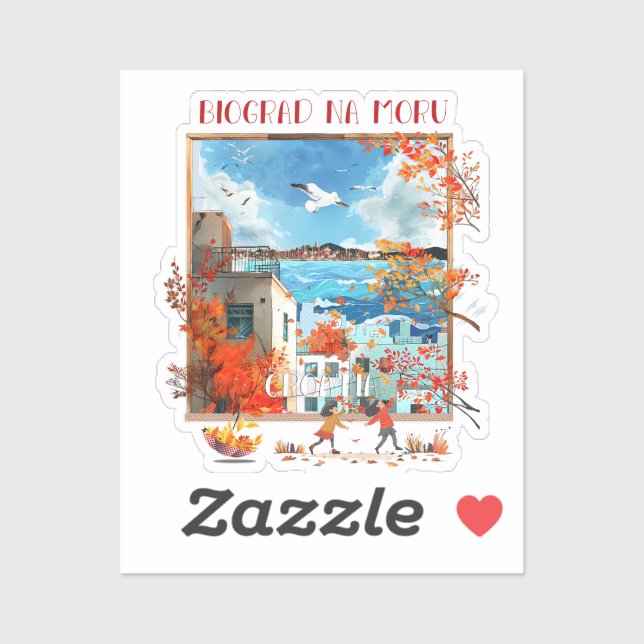 Sticker en vinyle coupé sur mesure - Biograd na mo (Feuille)