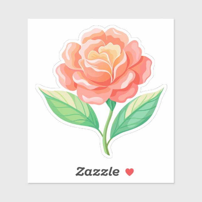 Sticker en vinyle coupé sur mesure du Fleur sauvag (Feuille)