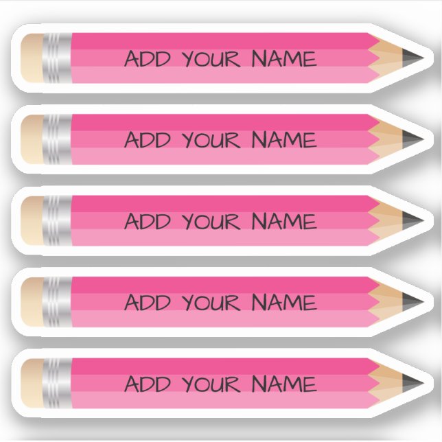 Sticker en vinyle coupé sur mesure Nom du crayon r (Devant)