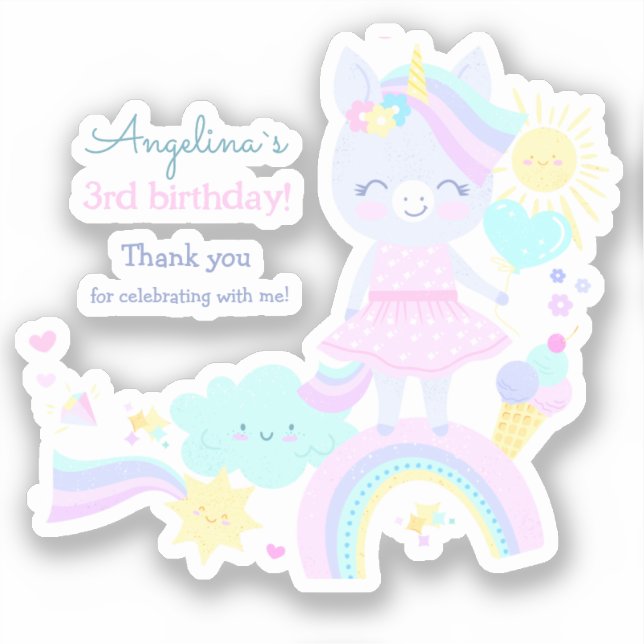 Sticker en vinyle coupé sur mesure pour 3ème anniv (Recto)