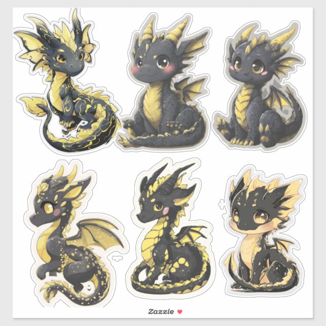 Sticker en vinyle coupé sur mesure pour dragons no (Feuille)