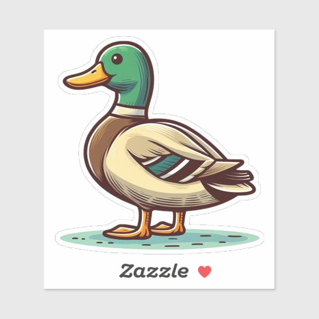 Sticker en vinyle coupé sur mesure pour le canard  (Feuille)