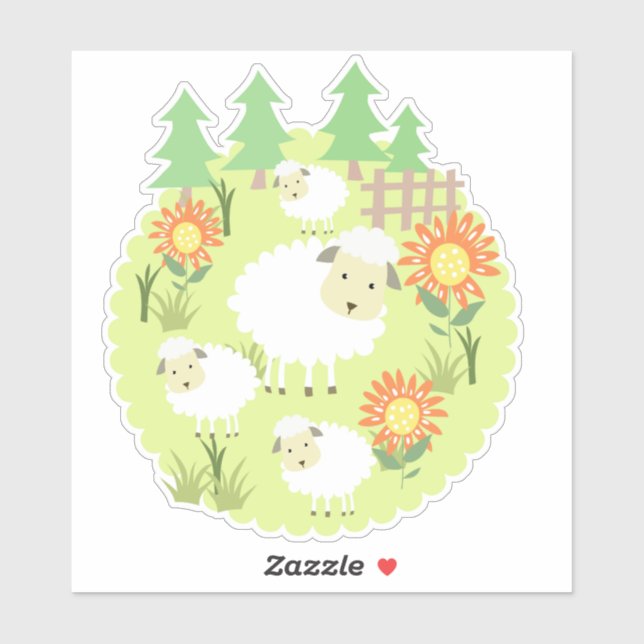 Sticker en vinyle coupé sur mesure pour les mouton (Feuille)