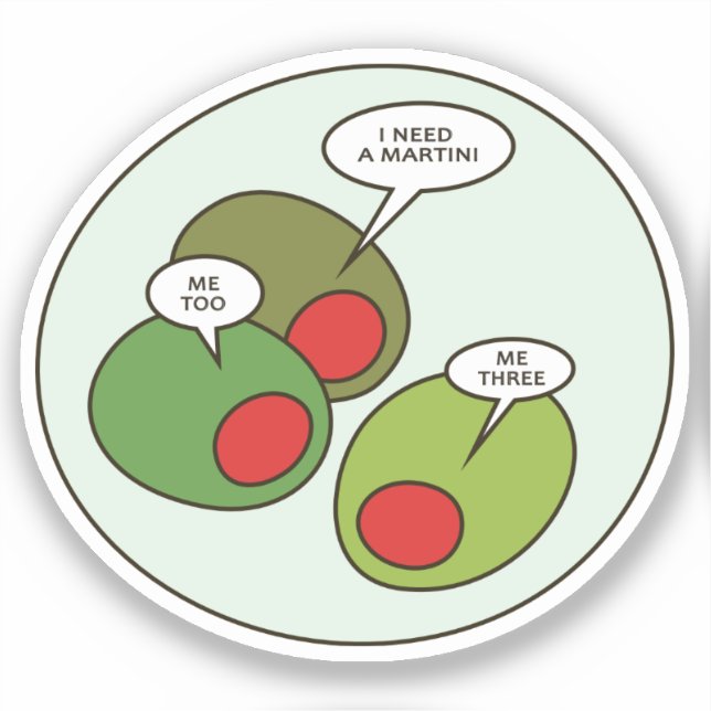 Sticker en vinyle coupé sur mesure pour trois oliv (Recto)