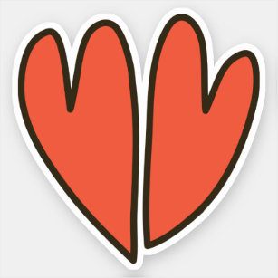 Sticker en vinyle coupé sur mesure Red Hearts Clip