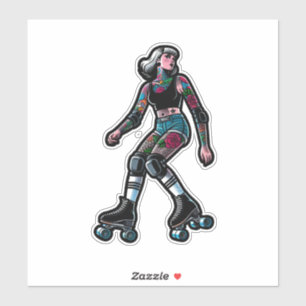 Sticker en vinyle coupé sur mesure : Roller Girl