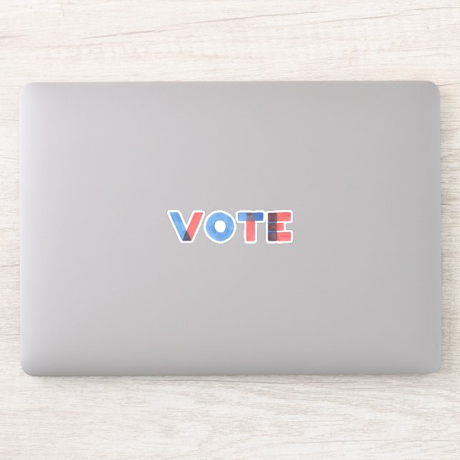 Sticker en vinyle coupé sur mesure VOTE Aquarelle (Ordinateur)