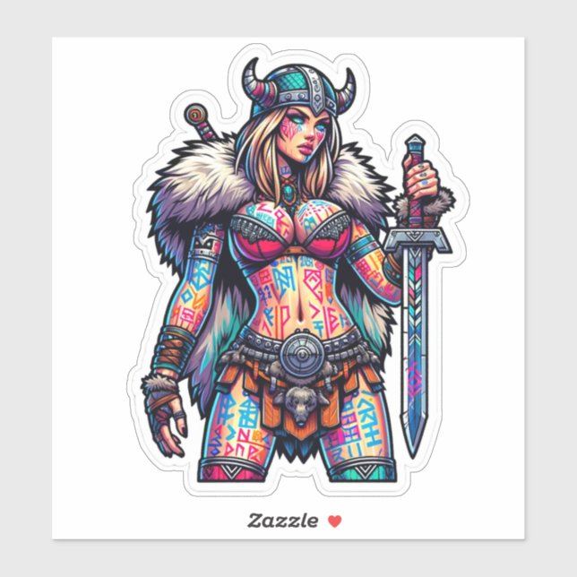Sticker en vinyle coupé sur mesure : Warrior Woman (Feuille)