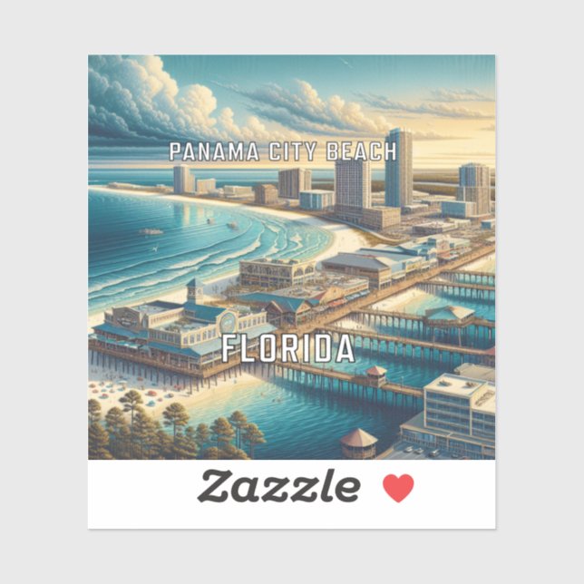 Sticker en vinyle de 3 pouces de Panama City Beach (Feuille)