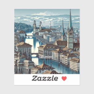Sticker en vinyle de 3 pouces de Zurich Suisse