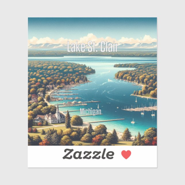 Sticker en vinyle de 3 pouces Lake St Clair Michig (Feuille)