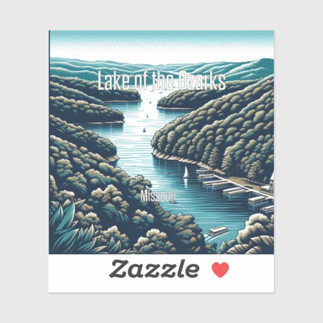 Sticker En Vinyle De 3 Pouces Sur Le Lac Des Ozark (Feuille)