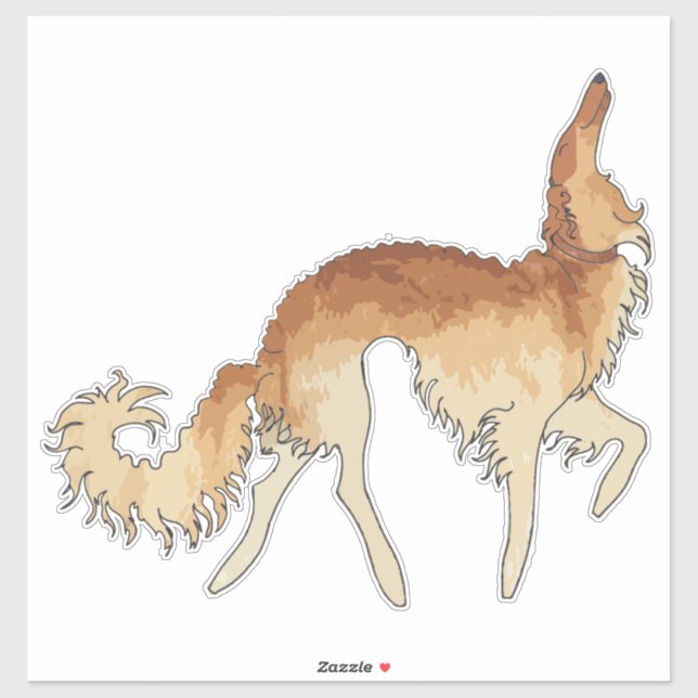 Sticker en vinyle de ballet d'or Borzoi sur mesure (Feuille)