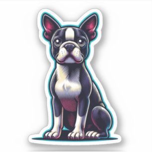 Sticker en vinyle de Boston Terrier