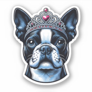 Sticker en vinyle de Boston Terrier - Reine